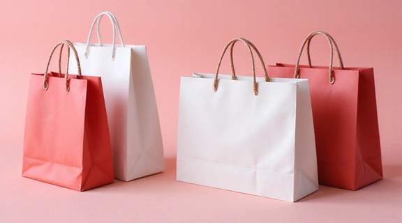 Retail store gift card with shopping bags