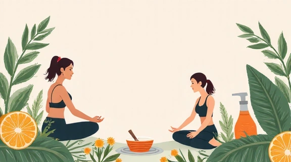 Wellness gift card with yoga and healthy food
